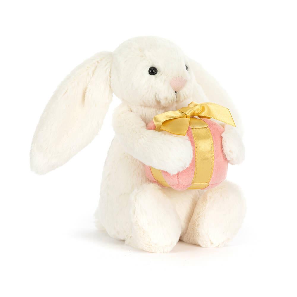 Conejo Jellycat Bashful Bunny with Present 18cm x 9cm x 8cm Blancas  Ecuador |  TDJGN1045