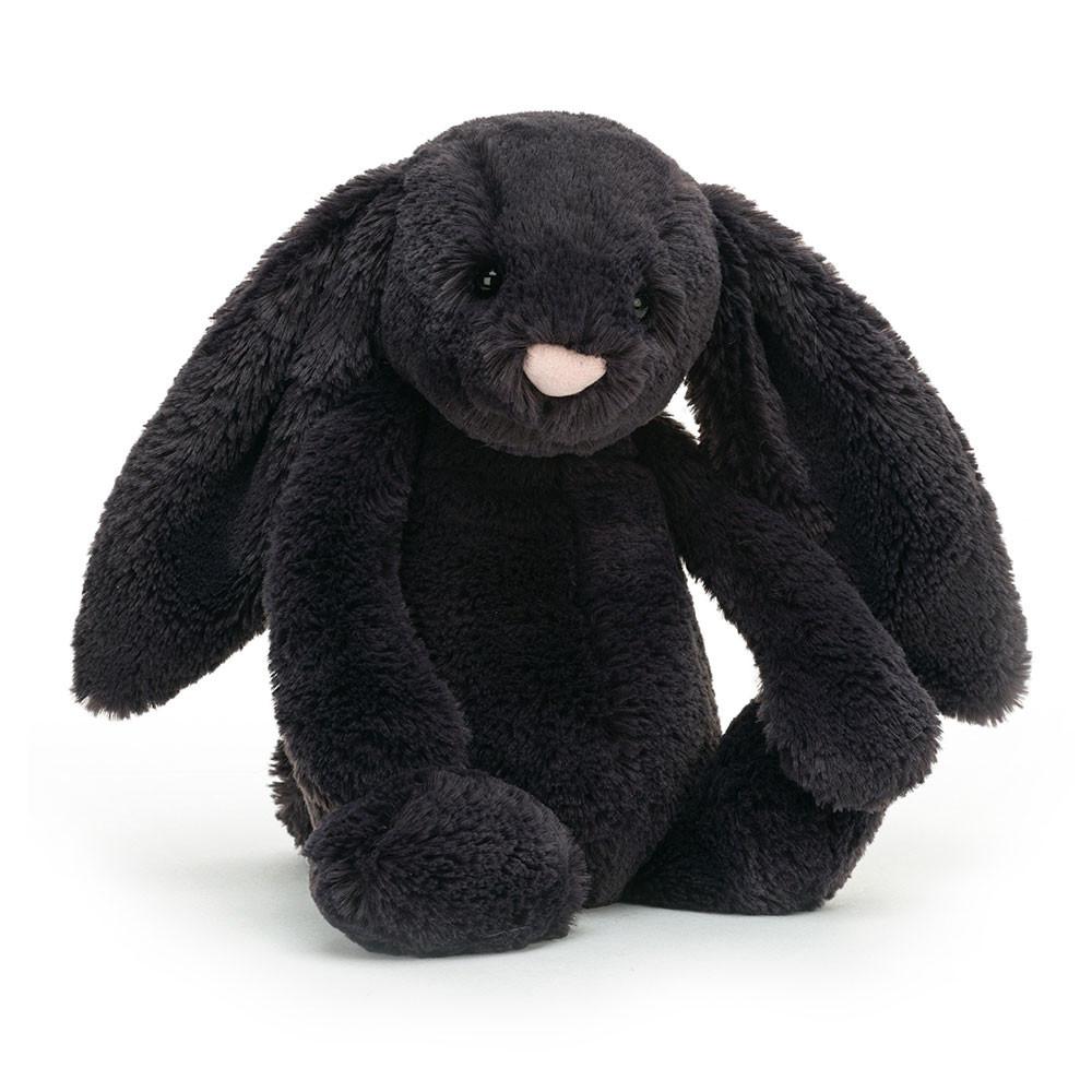 Conejo Jellycat Bashful Inky Bunny 31cm x 12cm x 9cm Negras  Ecuador |  LVGTB5843