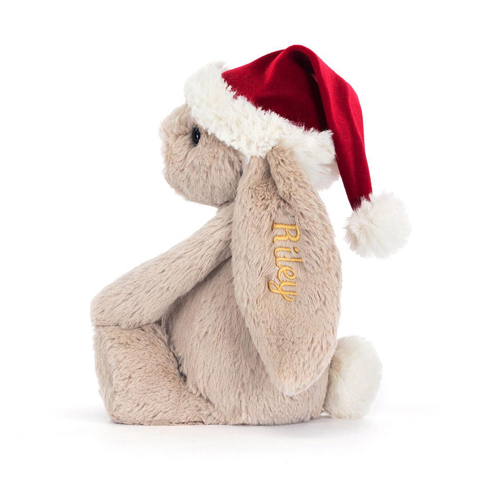 Conejo Jellycat Personalised Bashful Christmas Bunny 31cm x 12cm x 9cm Beige  Ecuador |  SYVXZ9315