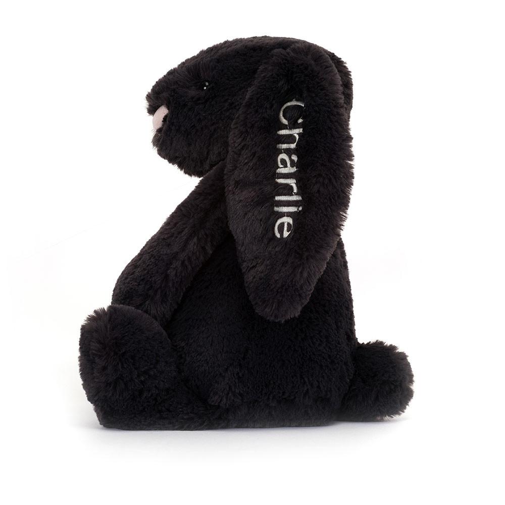 Conejo Jellycat Personalised Bashful Inky Bunny Medium 31cm x 12cm x 9cm Negras  Ecuador |  TFGJD8567