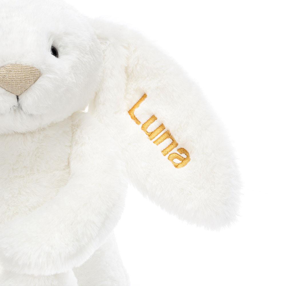 Conejo Jellycat Personalised Bashful Luxe Bunny Luna Medium 31cm x 12cm x 9cm Blancas  Ecuador |  RAKYF9087