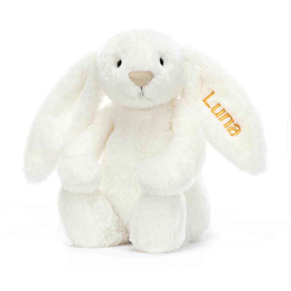Conejo Jellycat Personalised Bashful Luxe Bunny Luna Medium 31cm x 12cm x 9cm Blancas  Ecuador |  RAKYF9087