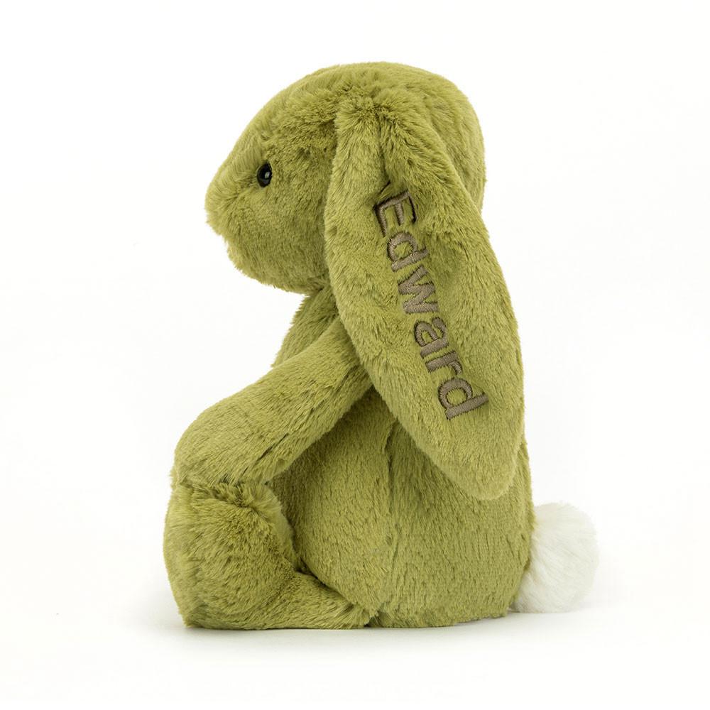 Conejo Jellycat Personalised Bashful Moss Bunny Medium 31cm x 12cm x 9cm Verde  Ecuador |  FPVDW8359