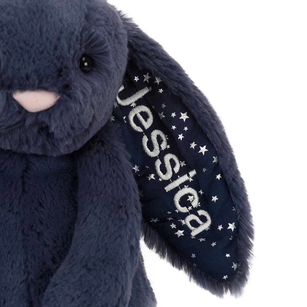 Conejo Jellycat Personalised Bashful Stardust Bunny Medium 31cm x 12cm x 9cm Azules  Ecuador |  TJNYP2764