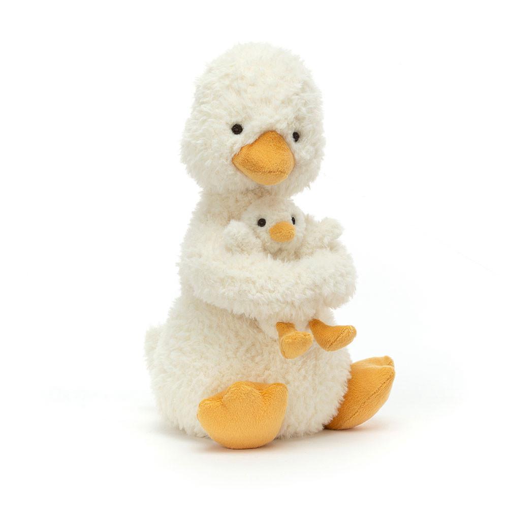 Farmyard Jellycat Huddles Duck 10.2in x 5.5in x 3.9in Amarillo  Ecuador |  NFCRD7342