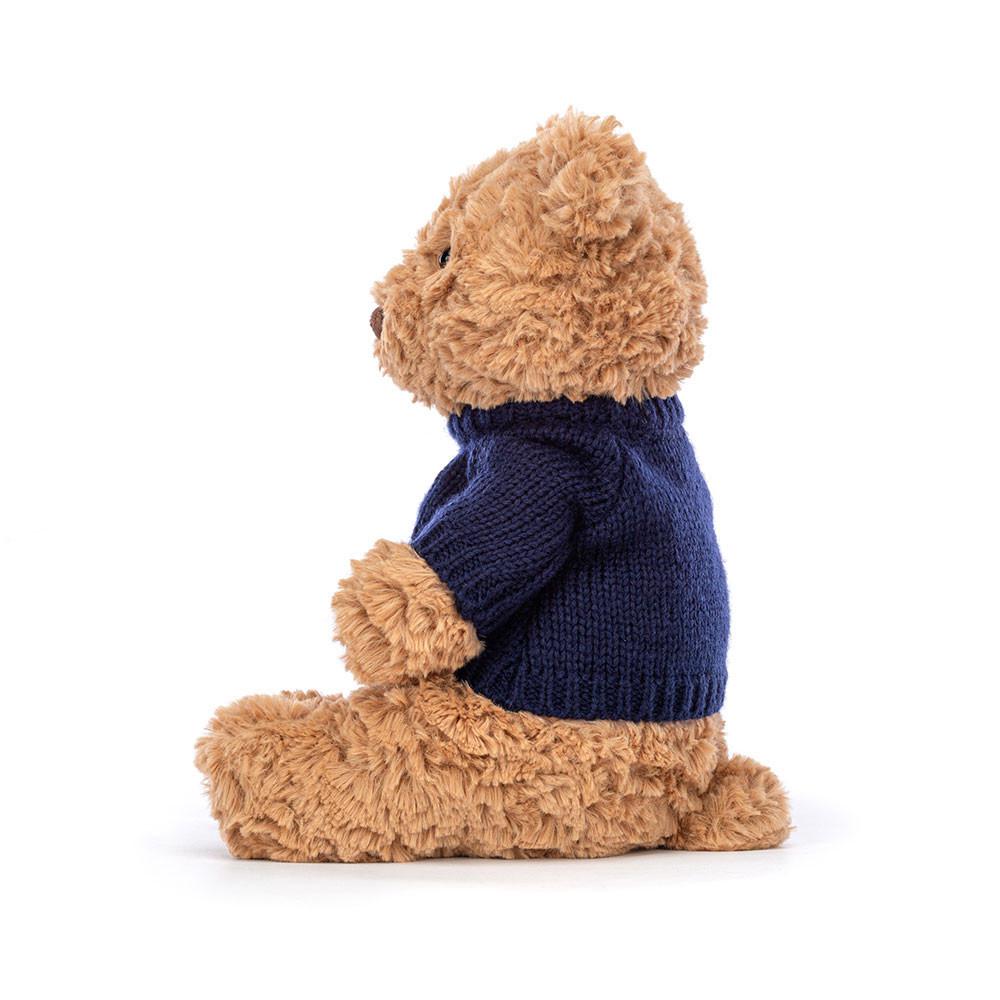 Jerséis Jellycat Bartholomew Bear with Personalised Navy Jumper 26cm x 12cm x 8cm Marrones  Ecuador |  TOQNP7036