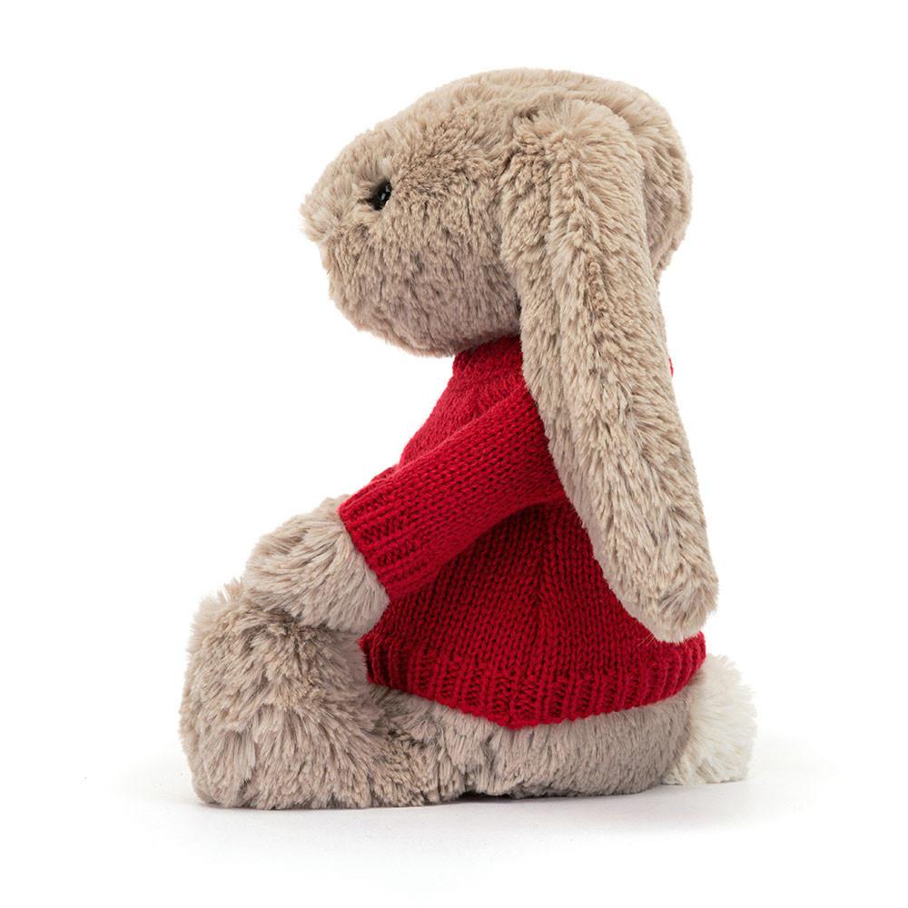 Jerséis Jellycat Bashful Bunny with Personalised Jumper 31cm x 12cm x 9cm Beige  Ecuador |  IAECW2346