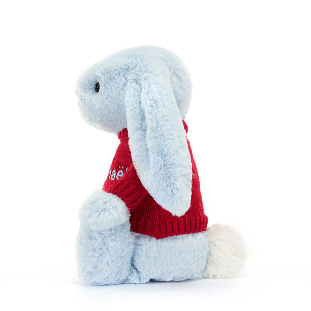 Jerséis Jellycat Bashful Bunny with Personalised Jumper 31cm x 12cm x 9cm Azules  Ecuador |  QIMXU1237
