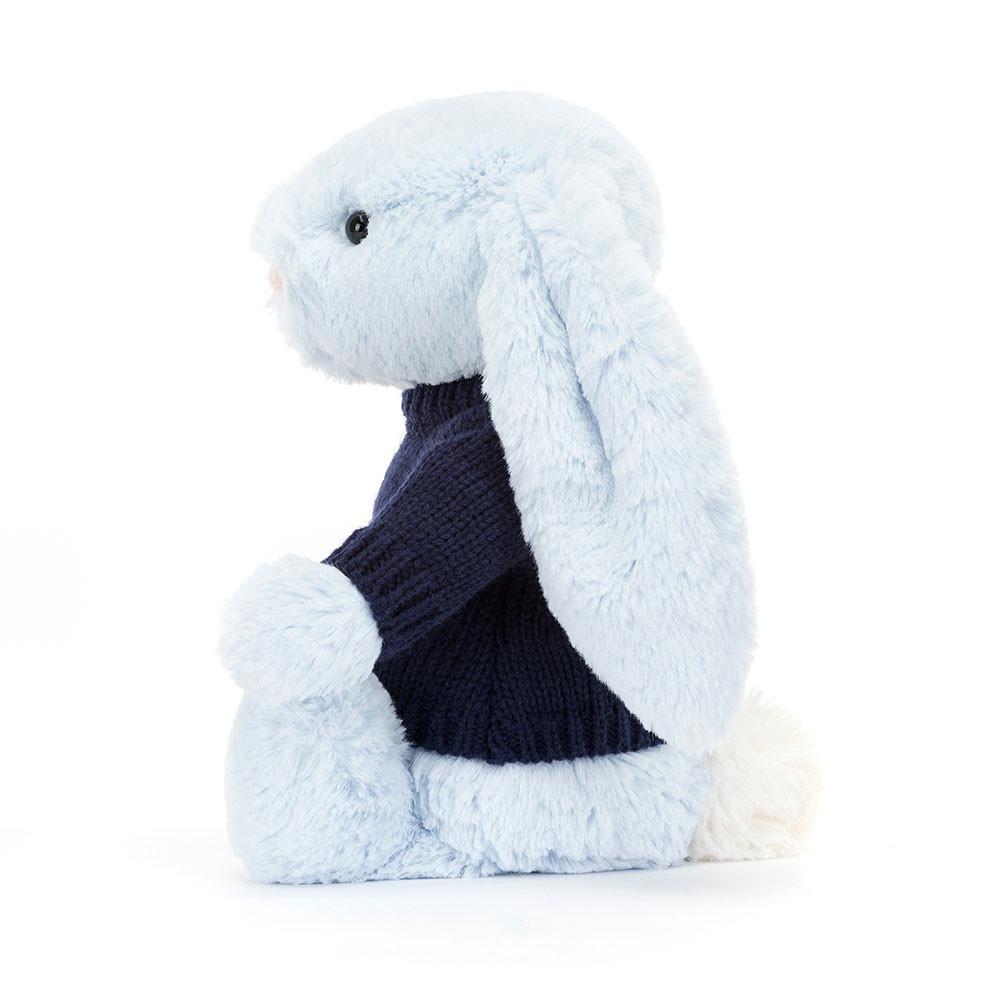 Jerséis Jellycat Bashful Bunny with Personalised Navy Jumper 31cm x 12cm x 9cm Azules  Ecuador |  PMFCZ2865