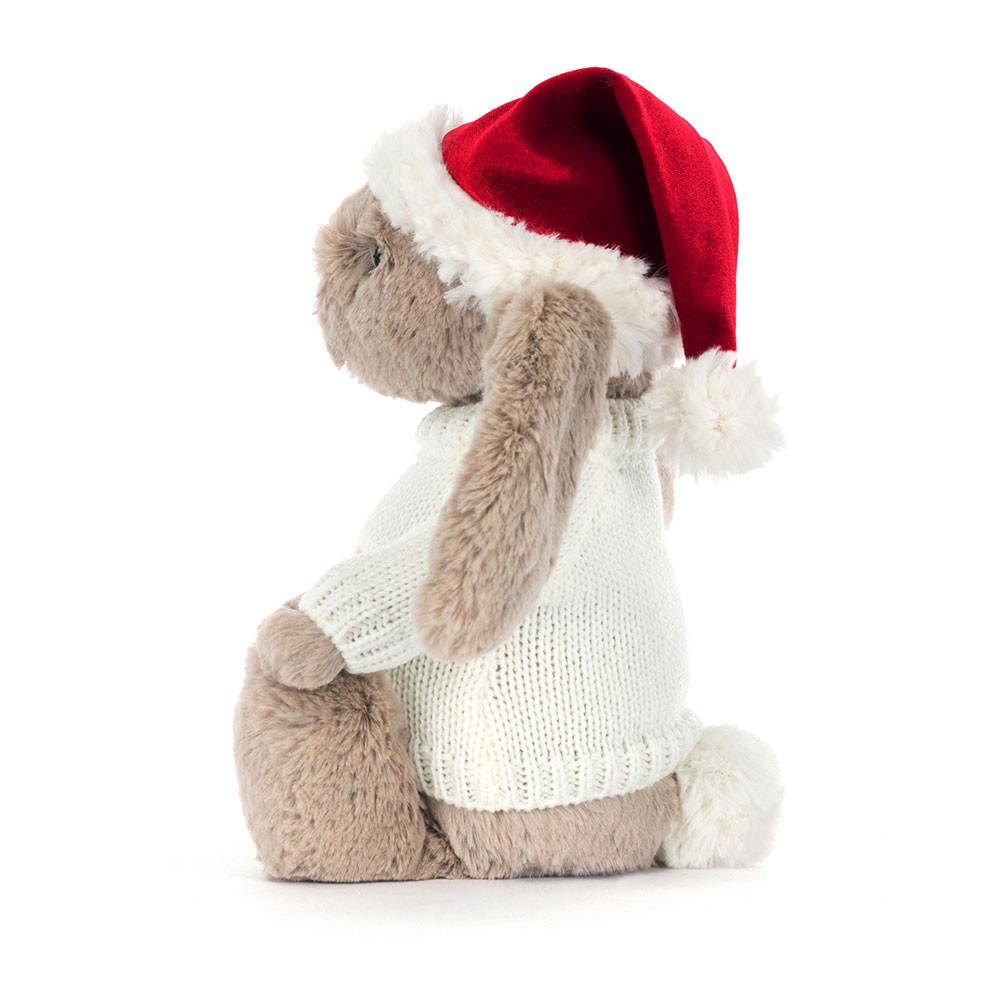 Jerséis Jellycat Bashful Christmas Bunny with Personalised Cream Jumper 31cm x 12cm x 9cm Beige  Ecuador |  JZNOU2713