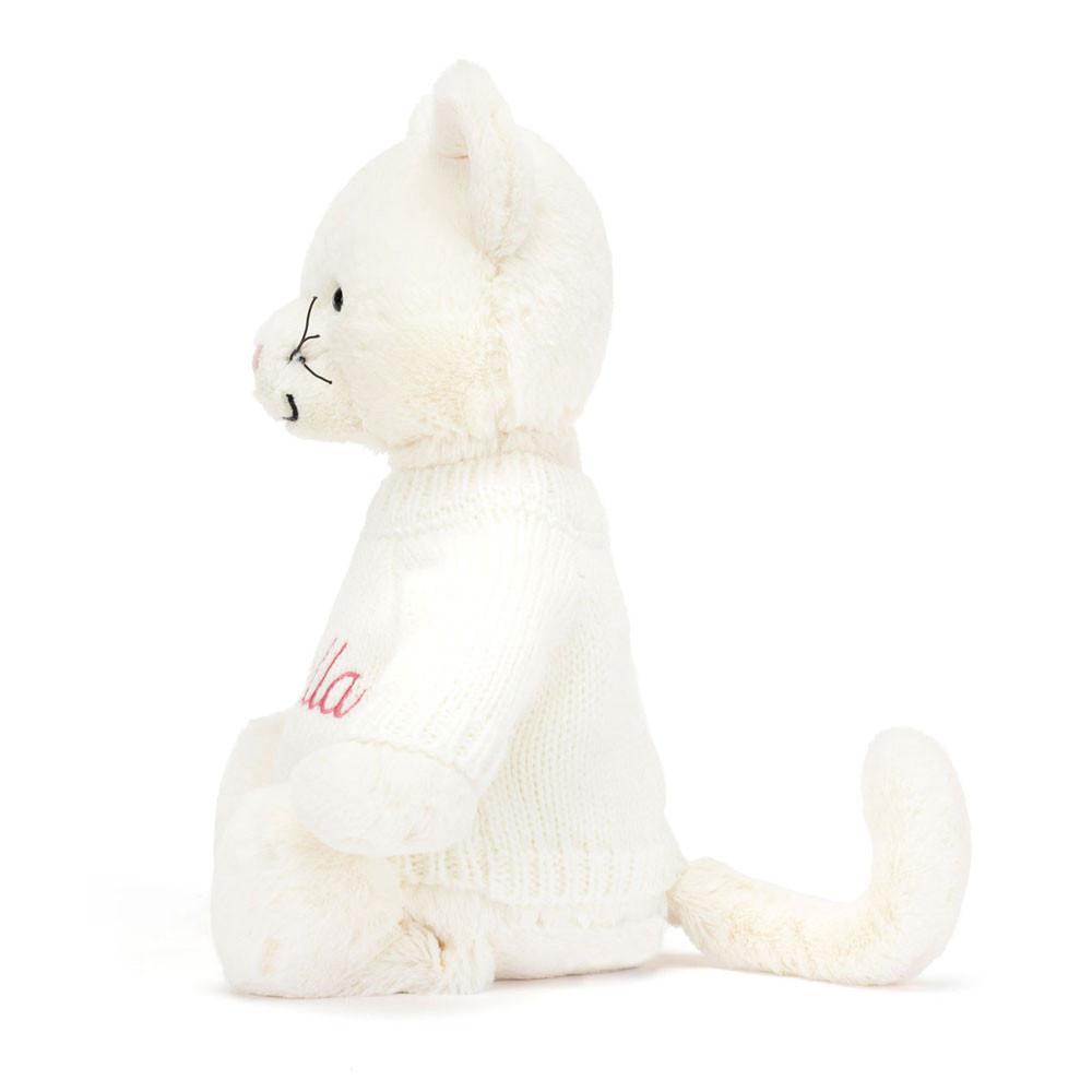 Jerséis Jellycat Bashful Cream Kitten with Personalised Cream Jumper 31cm x 12cm x 9cm Blancas  Ecuador |  HXIWK0359