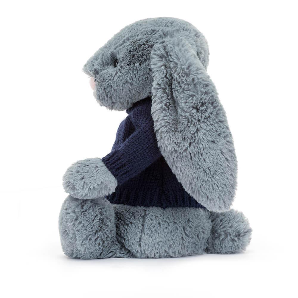 Jerséis Jellycat Bashful Dusky Bunny with Personalised Navy Jumper 31cm x 12cm x 9cm Azules  Ecuador |  BULEY2609