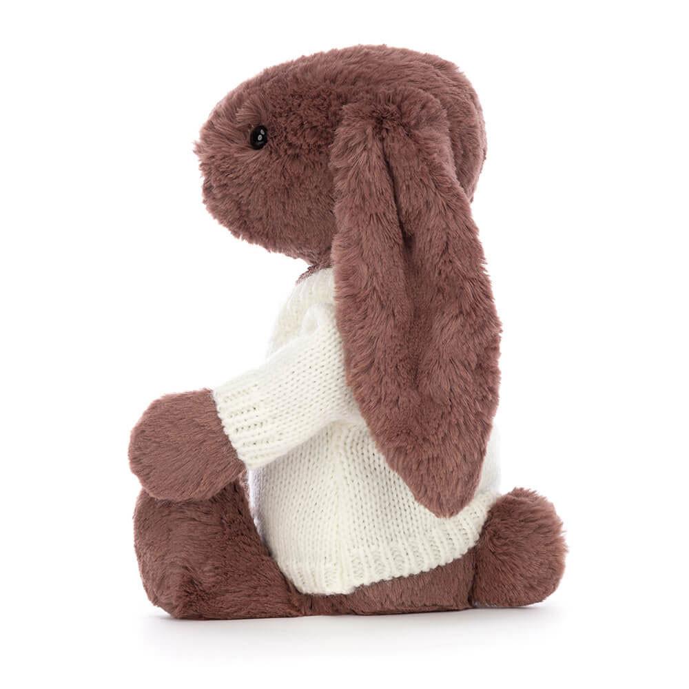 Jerséis Jellycat Bashful Fudge Bunny with Personalised Cream Jumper 31cm x 12cm x 9cm Marrones  Ecuador |  MHRCI0623
