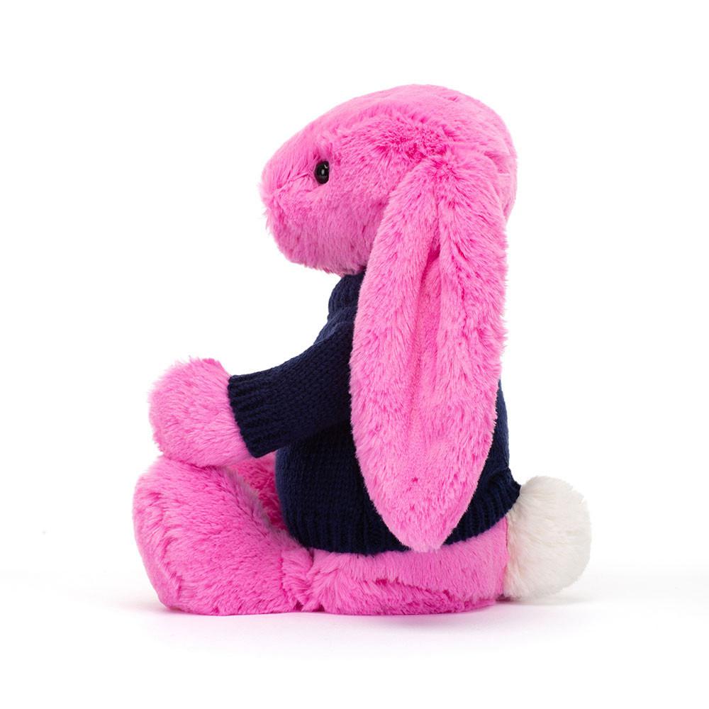 Jerséis Jellycat Bashful Hot Bunny with Personalised Navy Jumper 31cm x 12cm x 9cm Rosas  Ecuador |  VAXUM8375