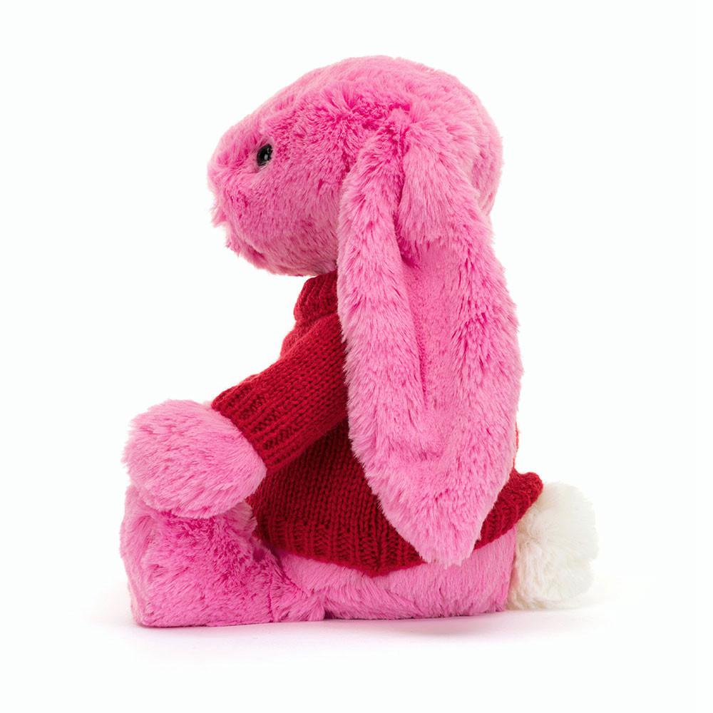 Jerséis Jellycat Bashful Hot Bunny with Personalised Jumper 31cm x 12cm x 9cm Rosas  Ecuador |  UNIOP3569