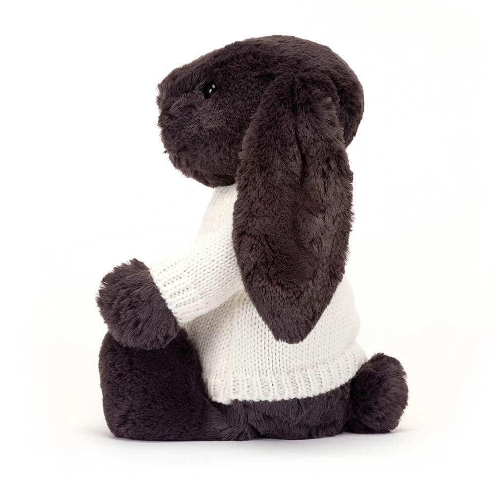 Jerséis Jellycat Bashful Inky Bunny with Personalised Cream Jumper 31cm x 12cm x 9cm Negras  Ecuador |  UHFJD3164