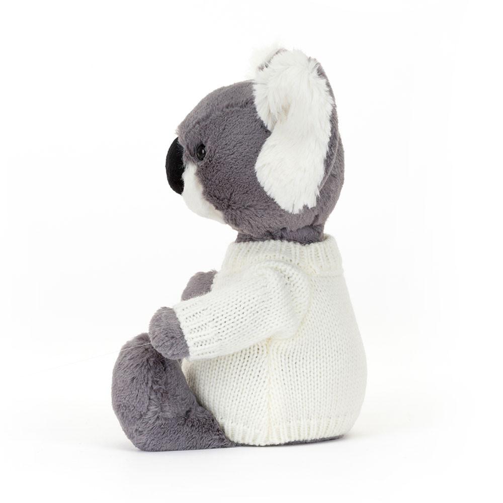 Jerséis Jellycat Bashful Koala with Personalised Cream Jumper 31cm x 12cm x 9cm Gris  Ecuador |  LDTKY2463