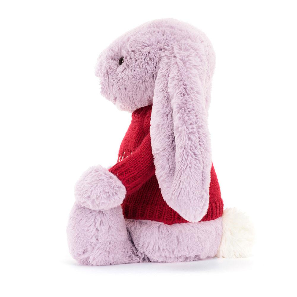 Jerséis Jellycat Bashful Lilac Bunny with Personalised Jumper 31cm x 12cm x 9cm Moradas  Ecuador |  AYDVP3719