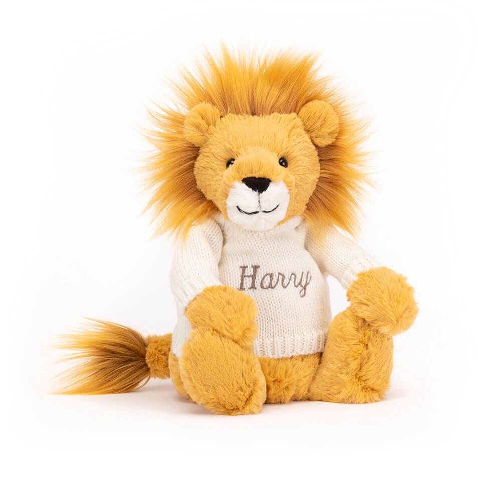 Jerséis Jellycat Bashful Lion with Personalised Cream Jumper 31cm x 12cm x 9cm Amarillo  Ecuador |  RYWAF6978
