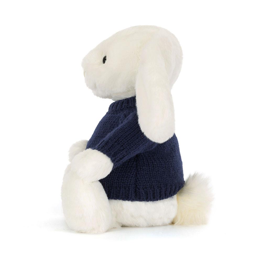 Jerséis Jellycat Bashful Luxe Bunny Luna with Personalised Navy Jumper 31cm x 12cm x 9cm Blancas  Ecuador |  LCJDA7583
