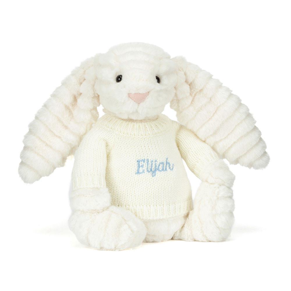 Jerséis Jellycat Bashful Luxe Bunny Nimbus with Personalised Cream Jumper 31cm x 12cm x 9cm Blancas  Ecuador |  BYTXS3192