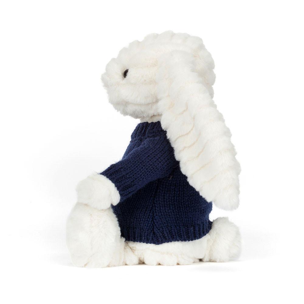Jerséis Jellycat Bashful Luxe Bunny Nimbus with Personalised Navy Jumper 31cm x 12cm x 9cm Blancas  Ecuador |  DRCSL0248