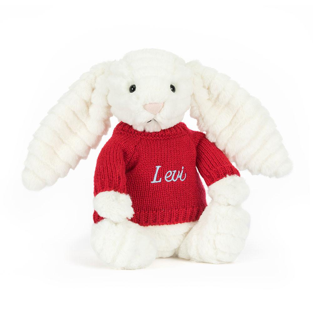 Jerséis Jellycat Bashful Luxe Bunny Nimbus with Personalised Jumper 31cm x 12cm x 9cm Blancas  Ecuador |  ZGAIB9670