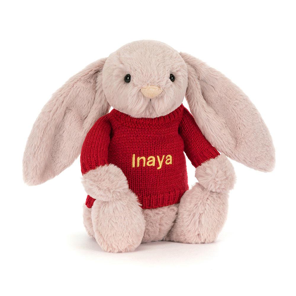 Jerséis Jellycat Bashful Luxe Bunny Rosa with Personalised Jumper 31cm x 12cm x 9cm Rosas  Ecuador |  TRFSM3162