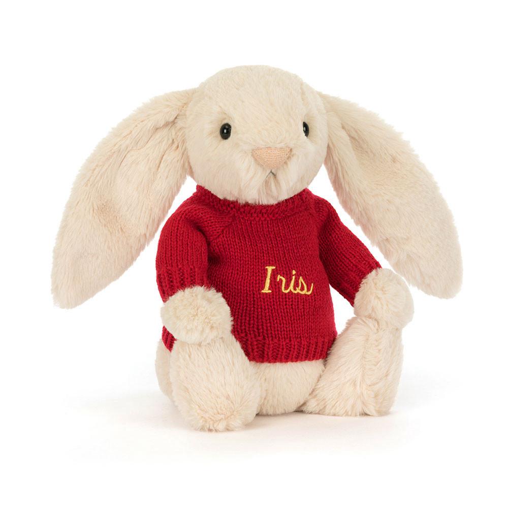 Jerséis Jellycat Bashful Luxe Bunny Willow with Personalised Jumper 31cm x 12cm x 9cm Beige  Ecuador |  BZNGO2816