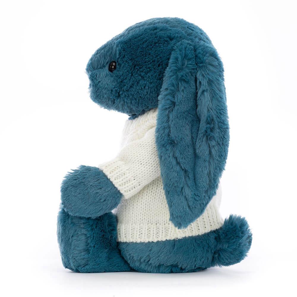 Jerséis Jellycat Bashful Mineral Bunny with Personalised Cream Jumper 31cm x 12cm x 9cm Azules  Ecuador |  ELCGU7812