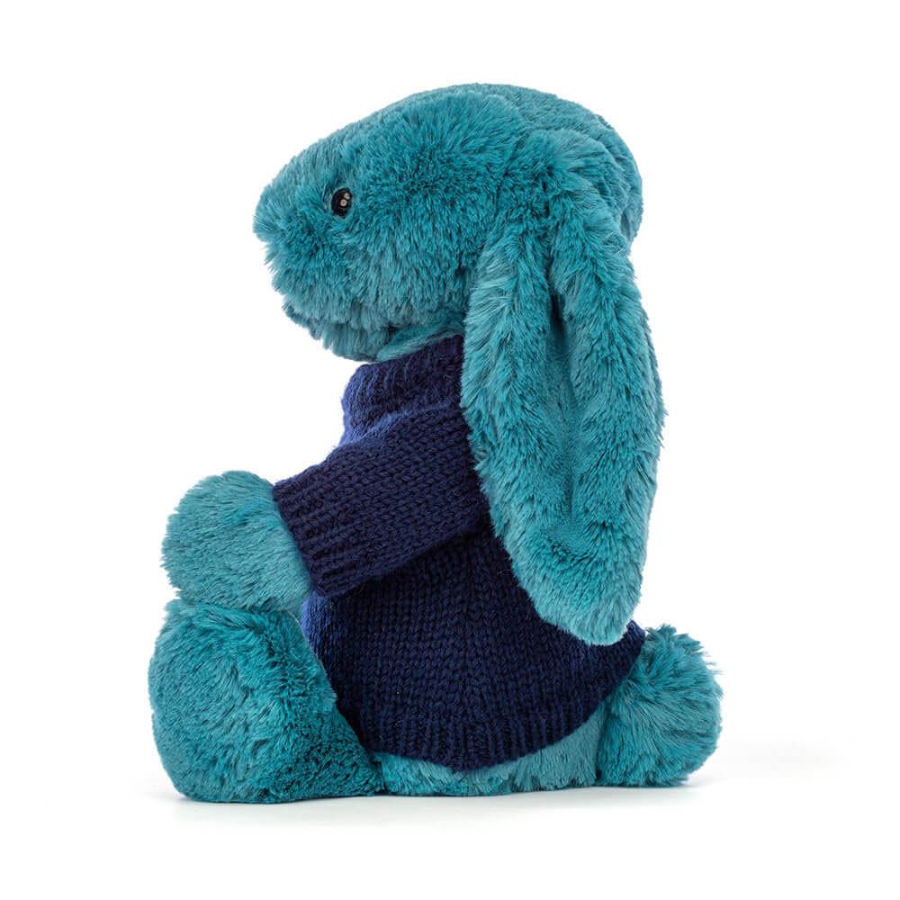 Jerséis Jellycat Bashful Mineral Bunny with Personalised Navy Jumper 31cm x 12cm x 9cm Azules  Ecuador |  ZUBYN9863
