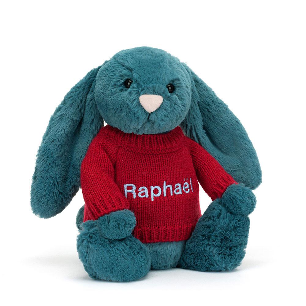 Jerséis Jellycat Bashful Mineral Bunny with Personalised Jumper 31cm x 12cm x 9cm Azules  Ecuador |  AGJVL5492