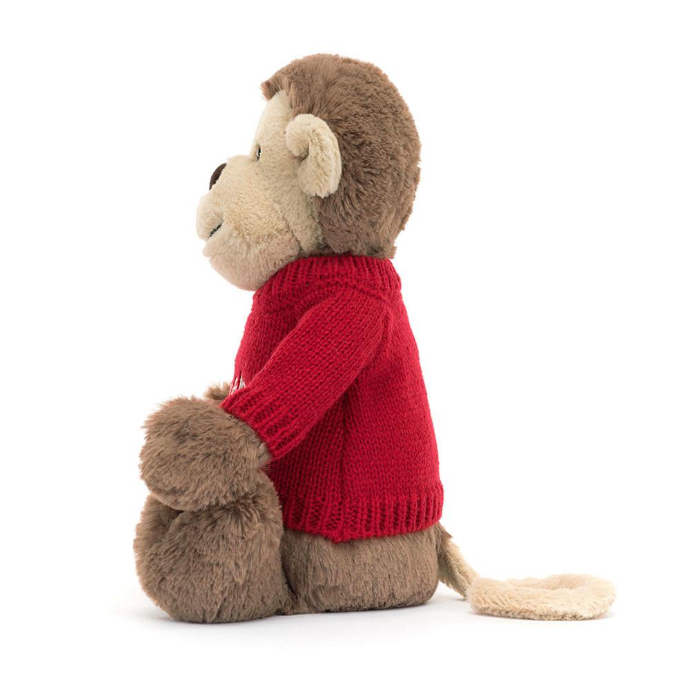 Jerséis Jellycat Bashful Monkey with Personalised Jumper 31cm x 12cm x 9cm Marrones  Ecuador |  QCONT1647