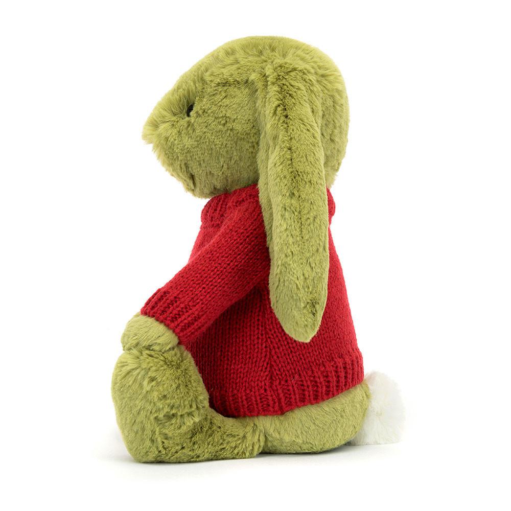 Jerséis Jellycat Bashful Moss Bunny with Personalised Jumper 31cm x 12cm x 9cm Verde  Ecuador |  BFCZR2574
