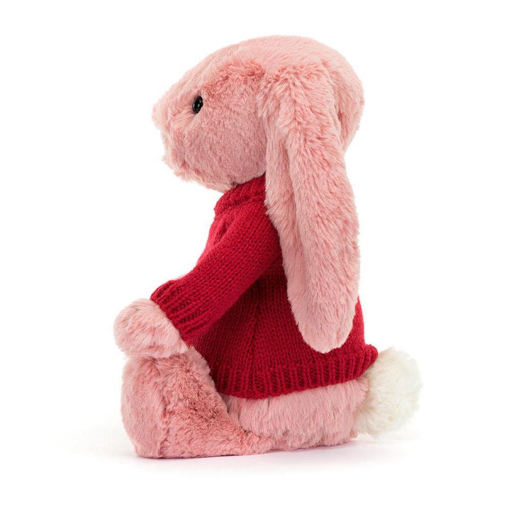 Jerséis Jellycat Bashful Petal Bunny with Personalised Jumper 31cm x 12cm x 9cm Rosas  Ecuador |  PDUSC1076