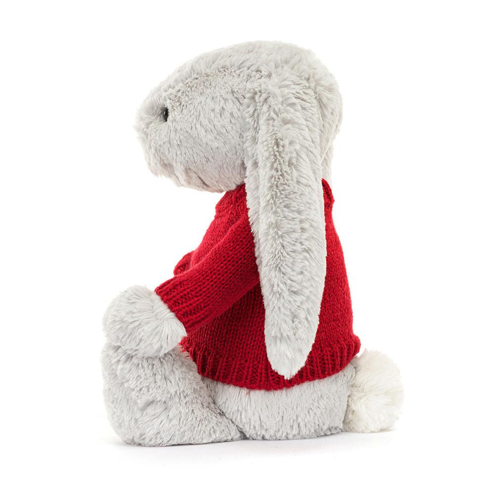 Jerséis Jellycat Bashful Silver Bunny with Personalised Jumper 31cm x 12cm x 9cm Gris  Ecuador |  LPASQ2637