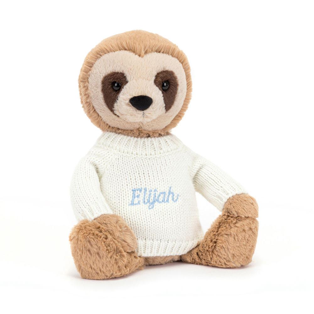 Jerséis Jellycat Bashful Sloth with Personalised Cream Jumper 28cm x 10cm x 7cm Beige  Ecuador |  YRVQS7890