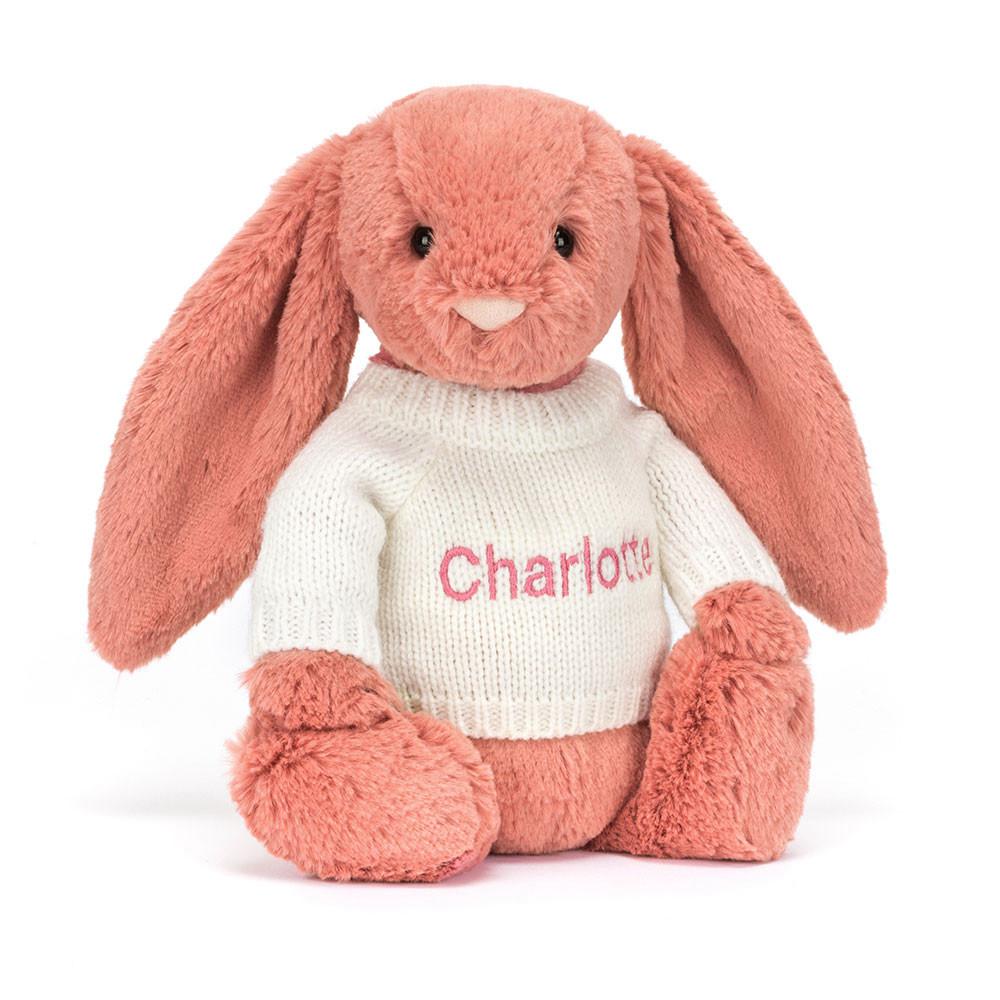 Jerséis Jellycat Bashful Sorrel Bunny with Personalised Cream Jumper 31cm x 12cm x 9cm Naranjas  Ecuador |  SHABQ3925