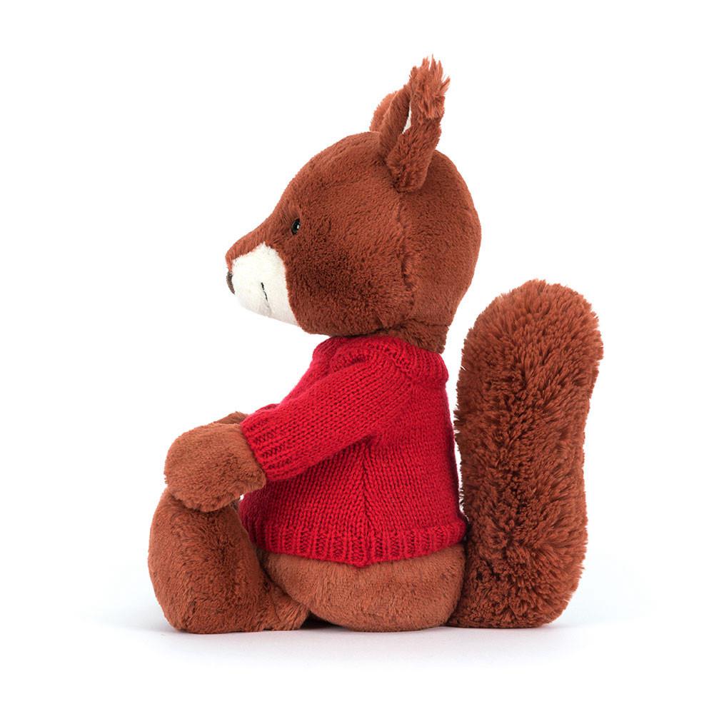 Jerséis Jellycat Bashful Squirrel with Personalised Jumper 31cm x 12cm x 9cm Rojas  Ecuador |  VNRMJ5192