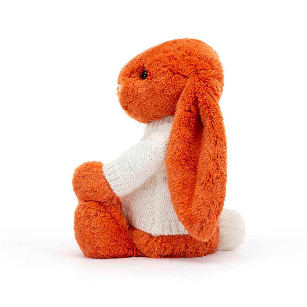 Jerséis Jellycat Bashful Tangerine Bunny with Personalised Cream Jumper 31cm x 12cm x 9cm Naranjas  Ecuador |  VBRAW2654