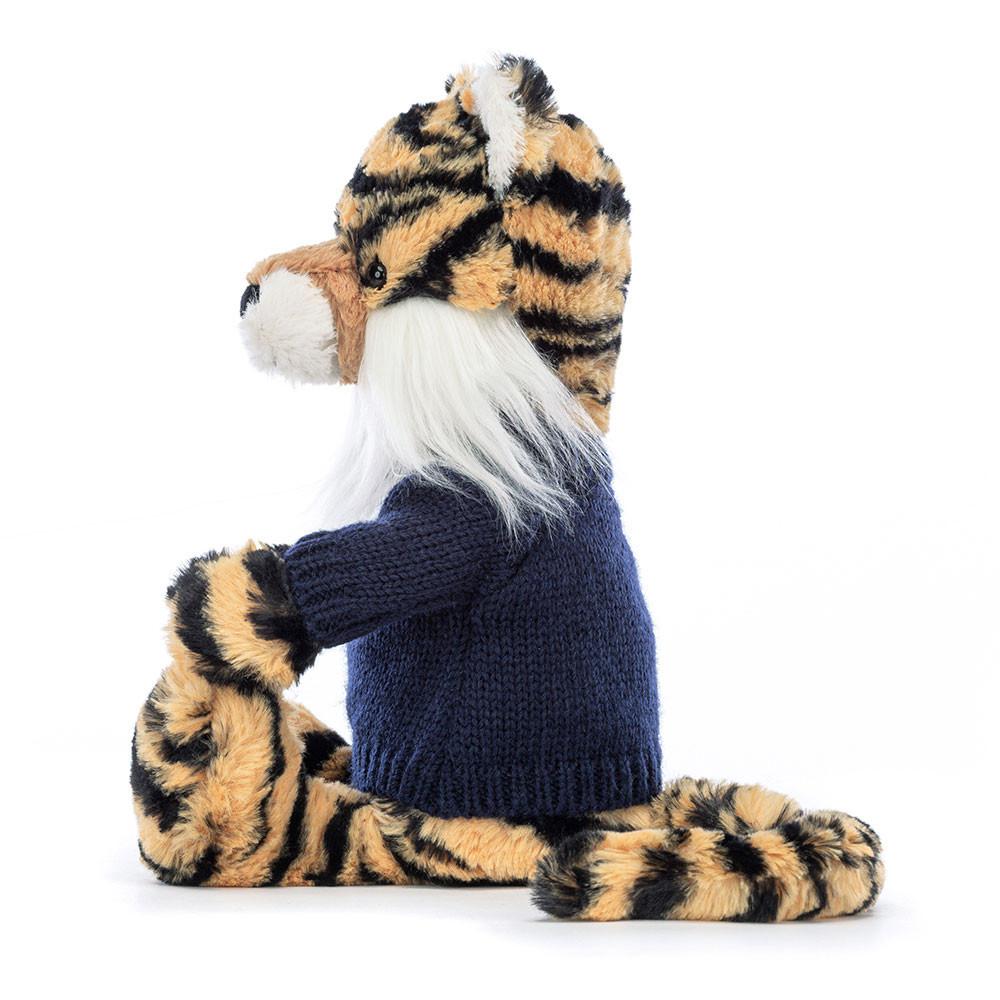 Jerséis Jellycat Bashful Tiger with Personalised Navy Jumper 31cm x 12cm x 9cm Amarillo  Ecuador |  EAMFO8076