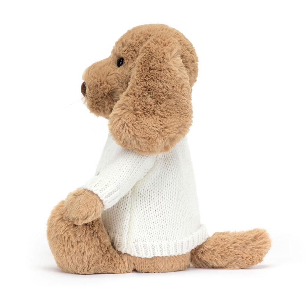 Jerséis Jellycat Bashful Toffee Puppy with Personalised Cream Jumper 31cm x 12cm x 9cm Marrones  Ecuador |  JDEBG4253