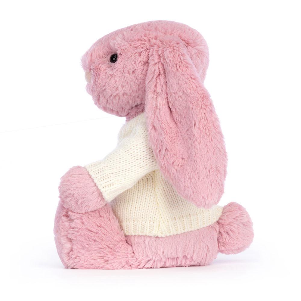 Jerséis Jellycat Bashful Tulip Bunny with Personalised Cream Jumper 31cm x 12cm x 9cm Rosas  Ecuador |  CUTWH1378