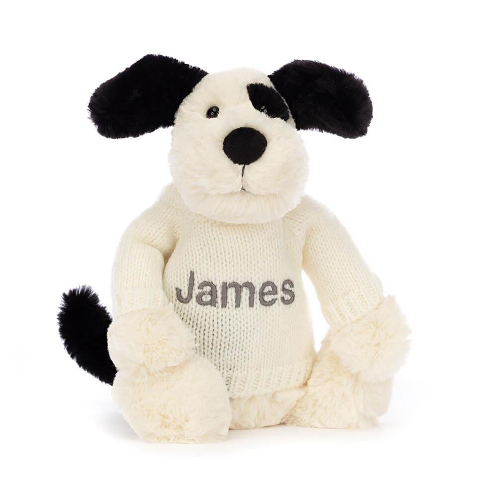 Jerséis Jellycat Bashful & Cream Puppy with Personalised Cream Jumper 31cm x 12cm x 9cm Blancas  Ecuador |  PZXOC1420