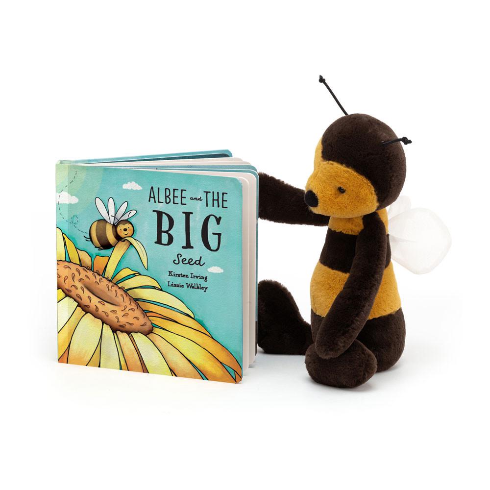 Juegos De Libros Y Juguetes Jellycat Albee And The Big Seed Book and Bashful Bee Medium Negras  Ecuador |  JQAMB4801