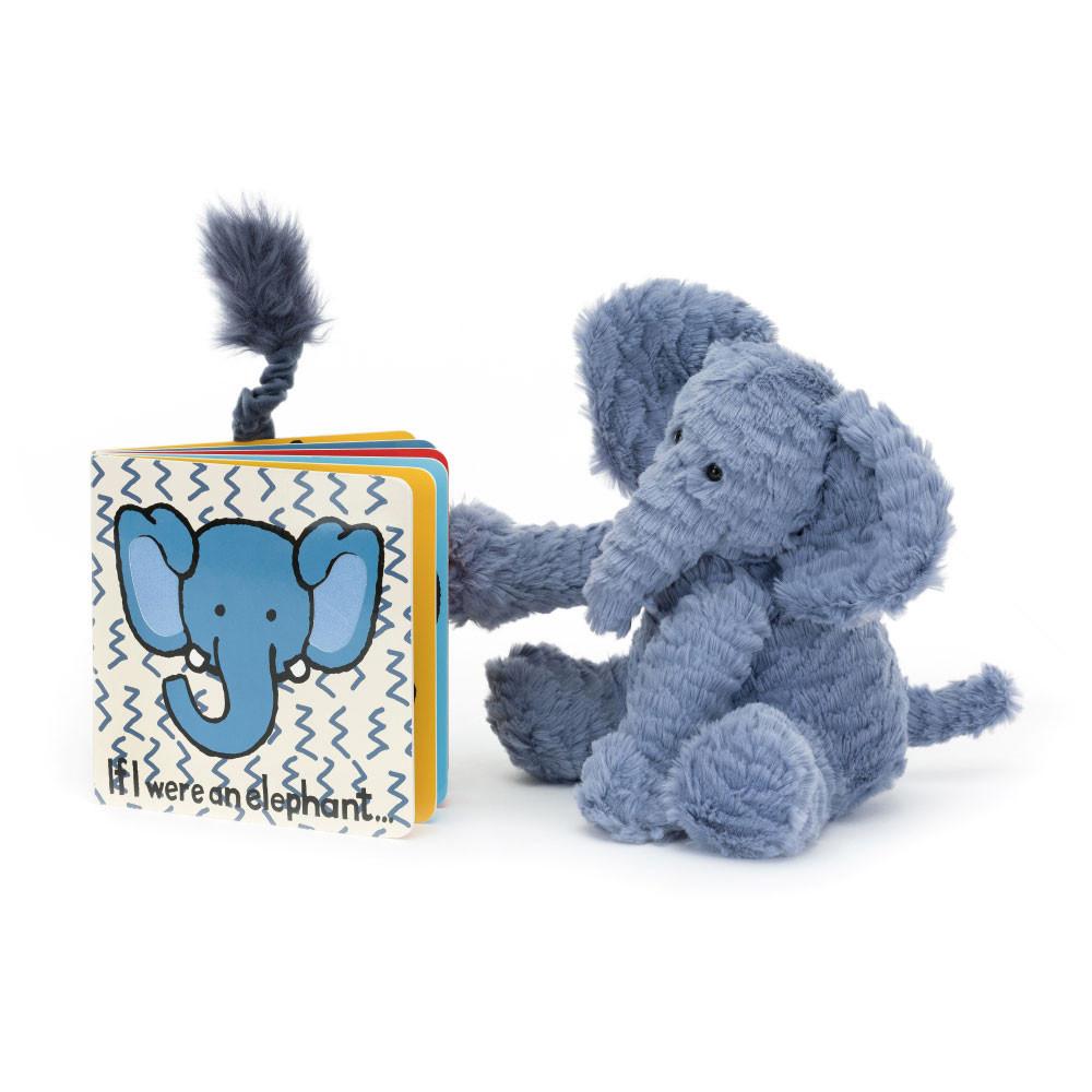 Juegos De Libros Y Juguetes Jellycat If I Were An Elephant Board Book and Fuddlewuddle Elephant Medium Azules  Ecuador |  HDVBM9670