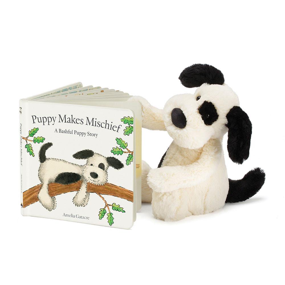 Juegos De Libros Y Juguetes Jellycat Puppy Makes Mischief Book and Bashful Puppy Medium Blancas  Ecuador |  UVTOG9508