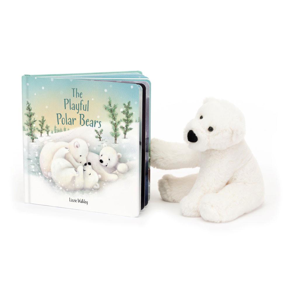 Juegos De Libros Y Juguetes Jellycat The Playful Polar Bears Book and Perry Polar Bear Small Blancas  Ecuador |  OGTVK5846