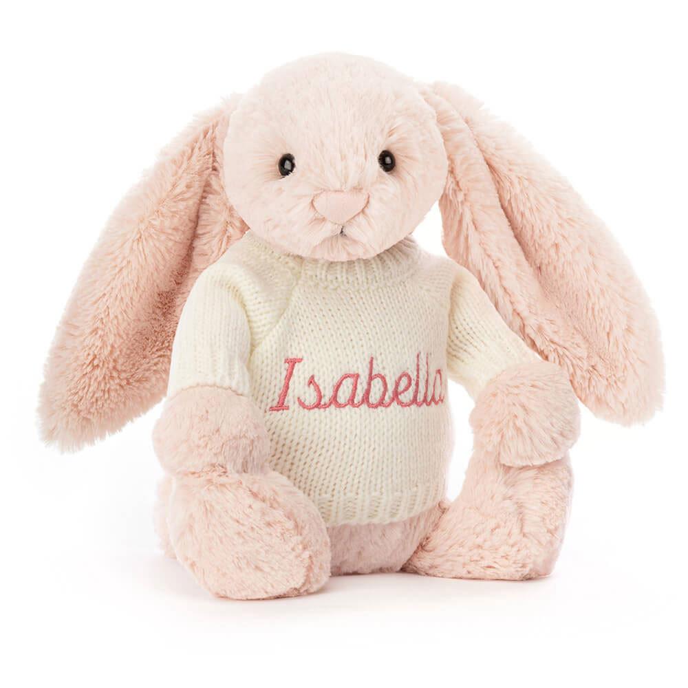 Juguetes Del Bebé Jellycat Bashful Blush Bunny with Personalised Cream Jumper 31cm x 12cm x 9cm Rosas  Ecuador |  APYGV5279