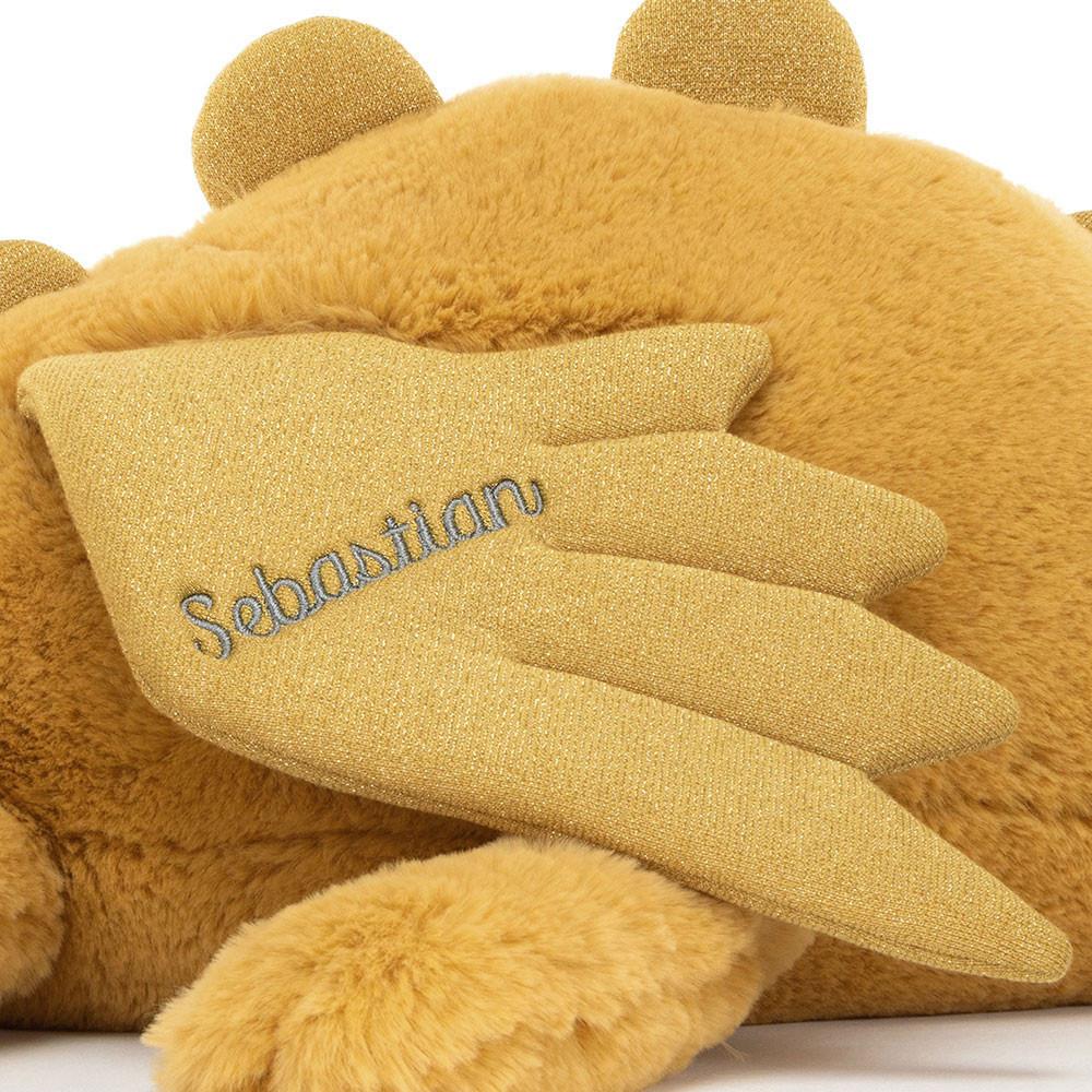 Juguetes Grandes Jellycat Personalised Golden Dragon Huge 19cm x 20cm x 66cm Amarillo  Ecuador |  SQTOC8927